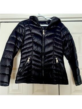 Calvin Klein Black Quilted Puffer Jacket with Hood